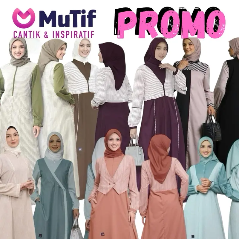 Gamis Mutif Promo diskon dress katun harian busui original ootd hijab Syari terbaru kekinian 6
