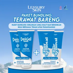 [TERAWAT BARENG] PAKET HEMAT BUNDLING 2Pcs LEXSURY DEOGEL UNDERARM + 2Pcs LEXSURY HAIR REMOVAL