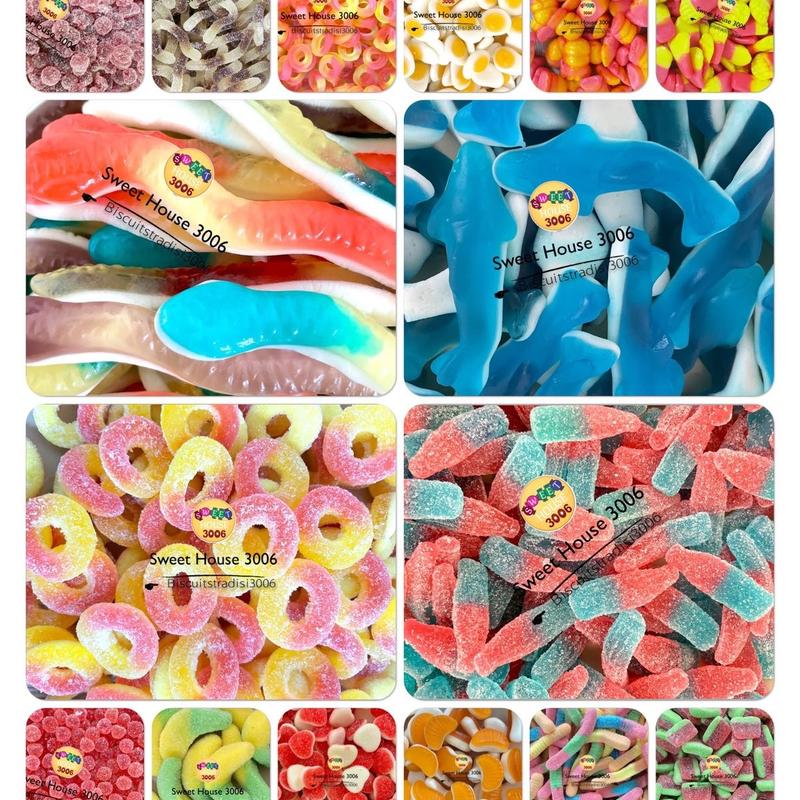 100gm Gummy Sweet Candy String Sharks Star Love Bear Snake Safari ...