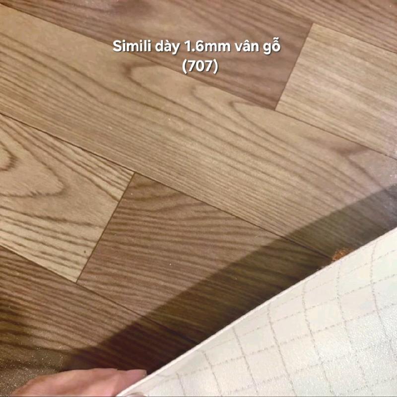 12m2(2m x 6m), Simili vân gỗ dày 1.6mm - lót sàn, chống thấm nước, dễ lau chùi, chống trơn trượt