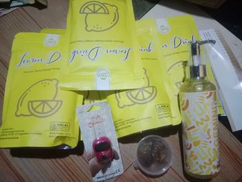 Product Review of Mabello 5 Pouch Minuman Serbuk Lemon   glutathione Drink/ Free Sabun Cair/Bubuk/ Powder from p**r o** 1