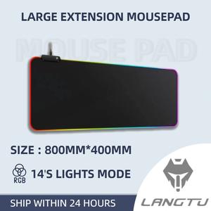 LANGTU RGB plant rubber gaming mouse pad extra large luminous RGB extension mouse pad non-slip