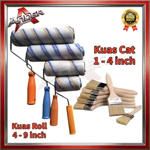Kuas roll cat tembok 4" 6" 8" 9 inch Paint Roller / Kuas Cat Gagang Kayu 1" 2" 3" 4 inch
