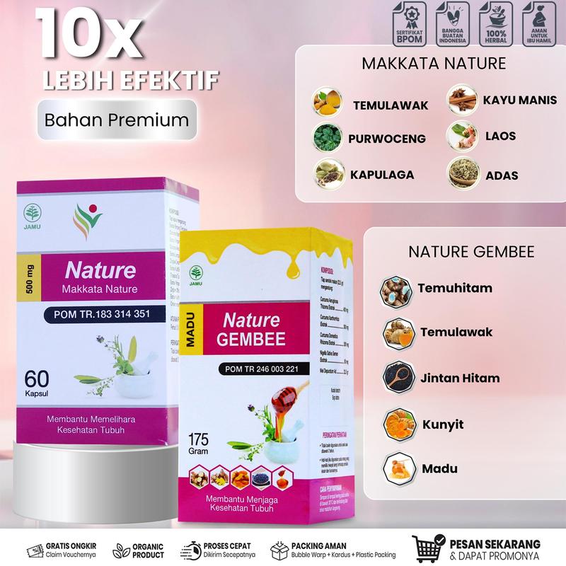 MAKKATA Nature Caps 60 Kps & Nature Gembee 210Gr - Paket Nature Kapsul & Nature Madu 0