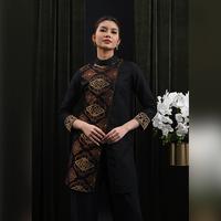 Gambar NONA RARA - Tunik Aria SuksmaT4392, Baju kerja batik blouse tunik wanita modern - S dari Nona Rara Batik Kota Administrasi Jakarta Timur 2 Tokopedia