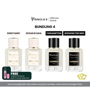 FYC - Bundling Couple 4 Pcs Yessica's Long Hour Parfume EDP Wangi Tahan 10-12 Jam Sweet Baby Ocean Farhampton & Weekend For Men