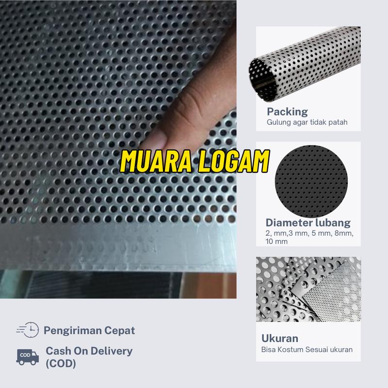60 x 80 cm | RAM Speaker Model Plat Besi  Lobang Grill Speaker Mesh Cover Grill Pelindung Audio 1