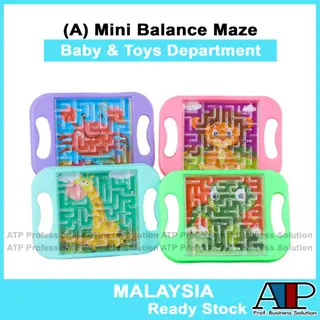 ATP Children Toys Mini Maze Game Kids Balance Learning Children Focus Training Fun Leisure Game Unisex Toys Mini Pocket Rolling Ball Maze Adults Board