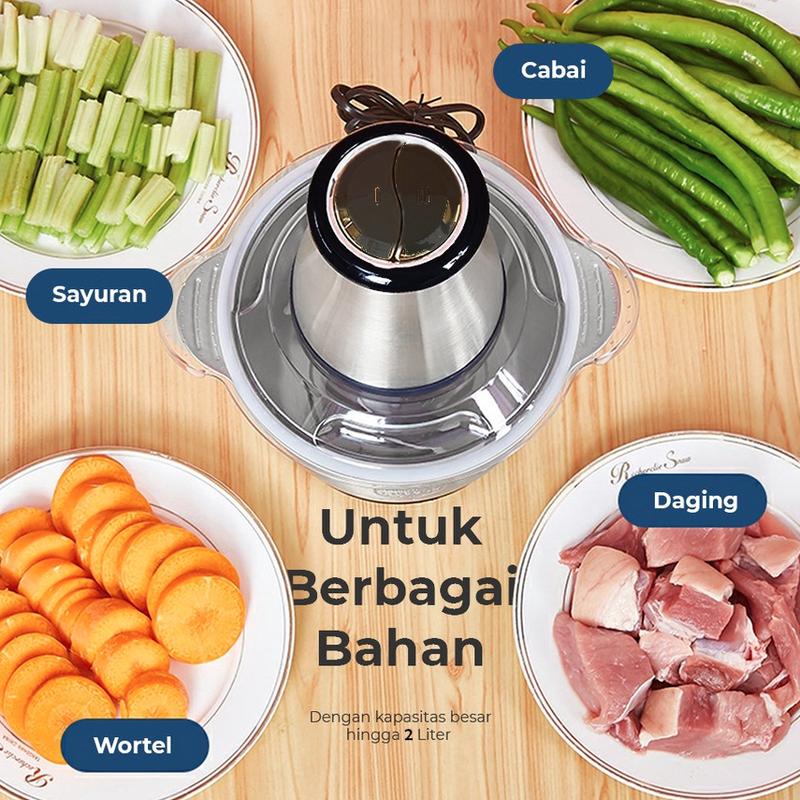 Hangyan Blender Daging Chopper Meat Grinder Gilingan Daging Baja Serbaguna Anti karat Pisau Stainless 5
