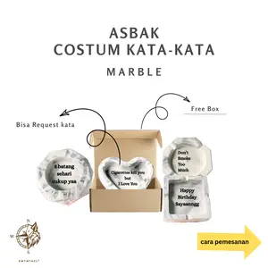 Marble Asbak bisa custom Kata-kata untuk kado Aesthetic
