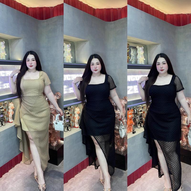 60-90KG ĐẦM THIẾT KẾ REN THÔ TẶNG KÈM CHARM ĐÁ SANG TRỌNG ĐI TIỆC CƯỚI - SINH NHẬT - BIGSIZE VƯƠNG NGỌC HÂN