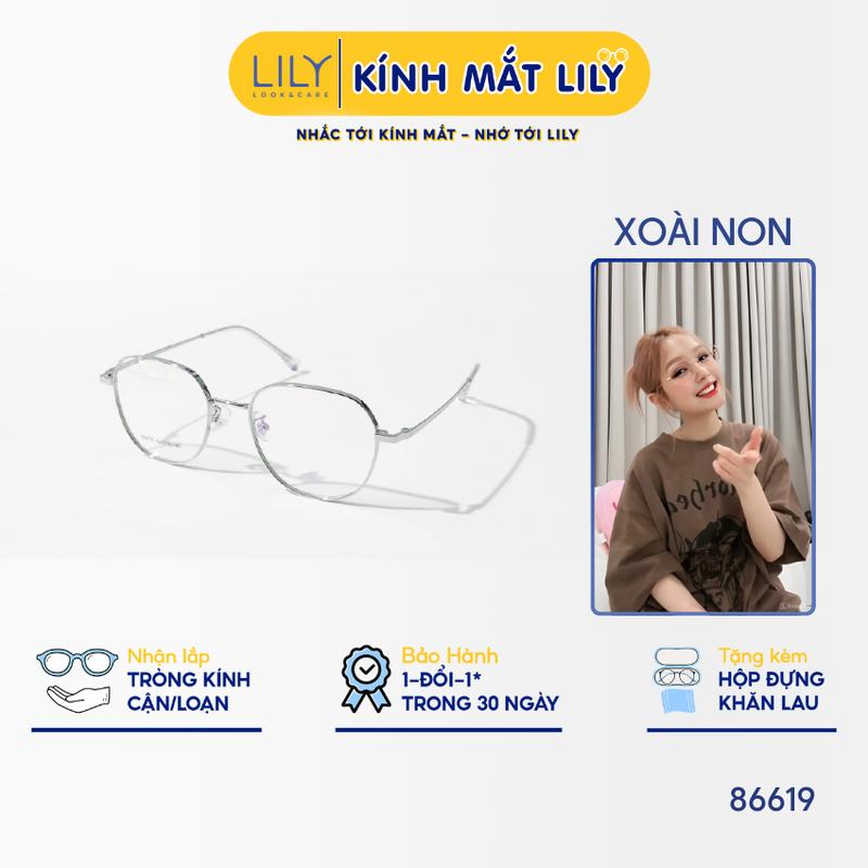 86619 - Gọng kính Xoài non đeo đa giác nam nữ LILYEYEWEAR chất liệu B-Titanium thanh mảnh thiết kế kiểu dáng thời trang