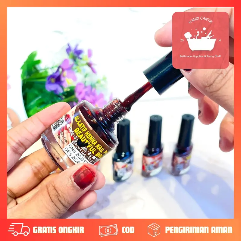AL LATIF Henna Nail Polish 8 Gram / Kutek HALAL / Kutek Muslimah untuk Wudhu / Kutek Peel Off / Kutek Henna Nikah 2