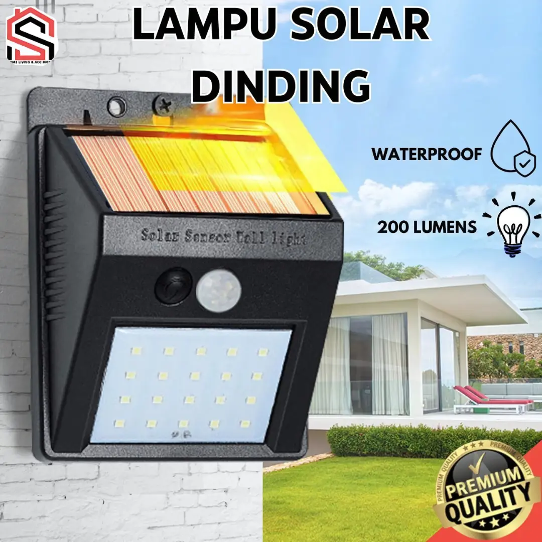 Lampu Hias Dinding Taman 2 Cahaya Energi Matahari Lampu Solar Lampu Dinding Panel LED Tenaga Surya Outdoor
