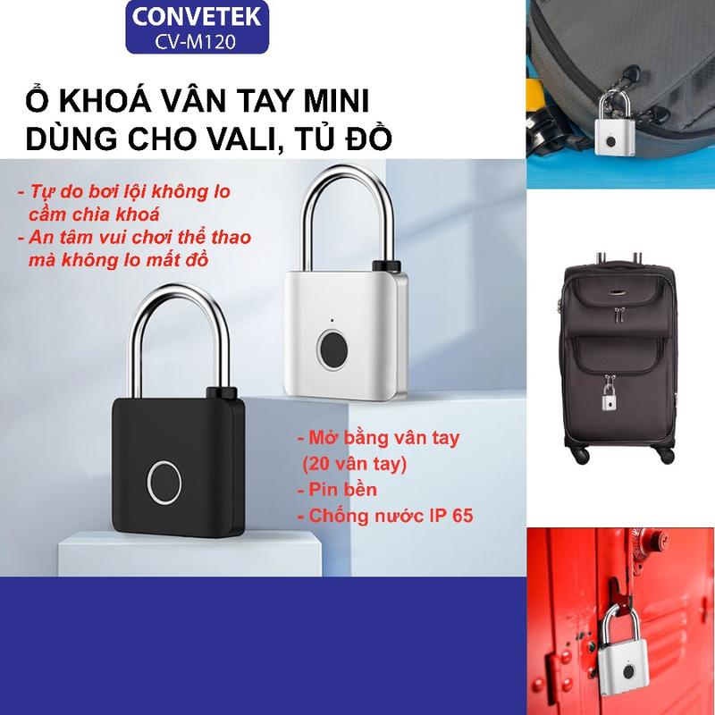  Ổ Khóa Thông Minh Mini CV-M120 Tiêu Chuẩn Chống Nước IP65 Dùng Cho Vali Phòng Tập Tủ Đồ Cặp Xách Mở Khóa Bằng Vân Tay Mã Mosre Chống Nước Chống Trộm Chống Cắt ổ  khoá 