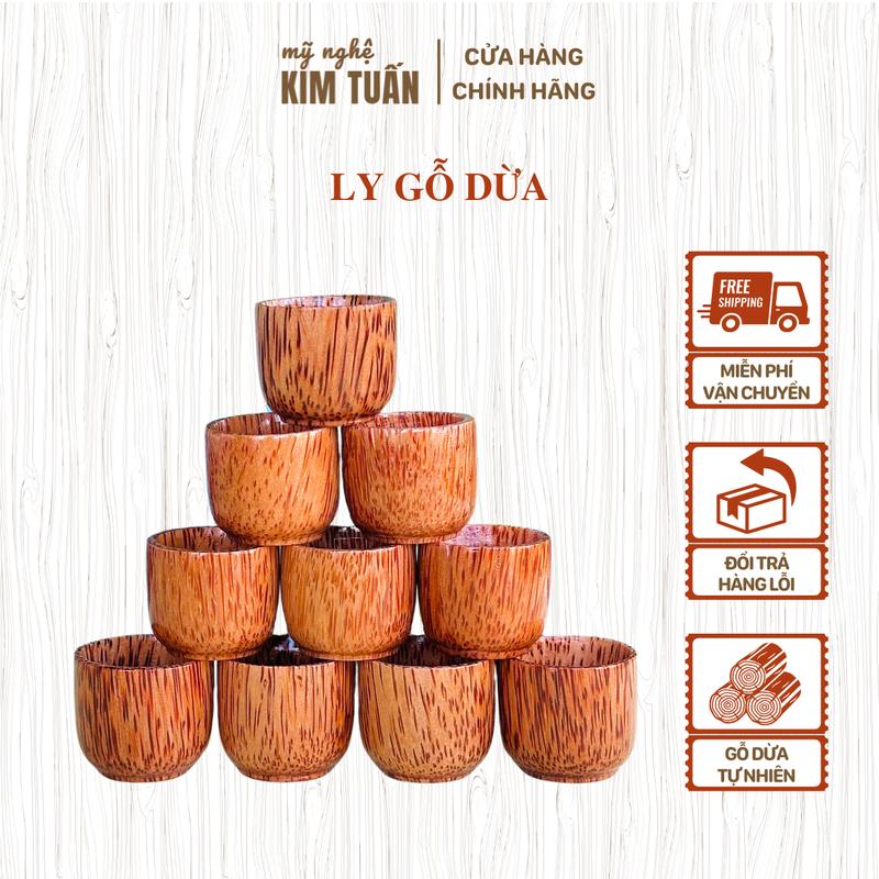  Ly Uống Rượu Ly Uống Trà Gỗ Dừa Kim Tuấn Hàng Cao Cấp Loại 1 