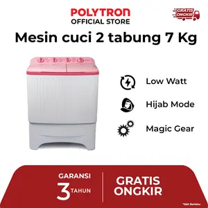 POLYTRON Mesin Cuci 2 Tabung Primadona Giant Series 7 KG PWM 7073P