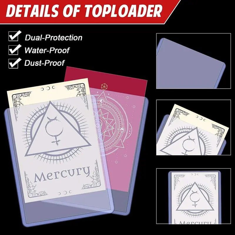 -25 toploader mỗi gói hoàn hảo cho tất cả các thẻ giao dịch kích thước tiêu chuẩn. 4