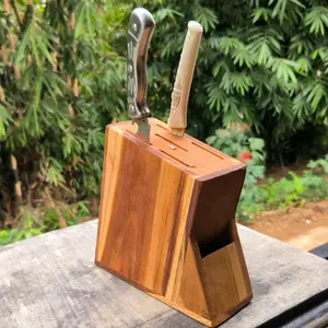 (LOKAL) TEMPAT / WADAH / RAK  PISAU  DAPUR ESTETIK DARI KAYU JATI Kitchenware