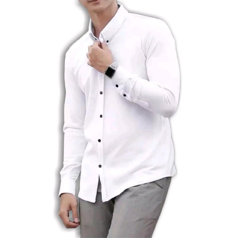 Kemeja Boyi Top Man Lengan panjang Polos Casual Slim Fit Kantor 2