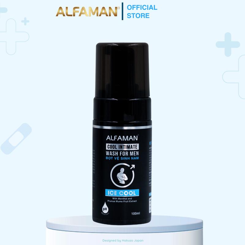[TOP BÁN CHẠY] Dung dịch vệ sinh nam giới, Bọt Vệ Sinh Nam ALFAMAN Cool Intimate Wash For Men Hương Bạc Hà Thơm Mát, Dưỡng Ẩm Và Chăm Sóc Vùng Nhạy Cảm 100ml