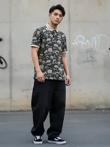 Pria Dewasa Motif Tengkorak Lengan Pendek Viral Style TikTok Dengan Desain Skull Klasik dan Tampilan Urban Auto Ganteng 100% Catton Premium     cowok  shirt retro xxl kaus polo kaos