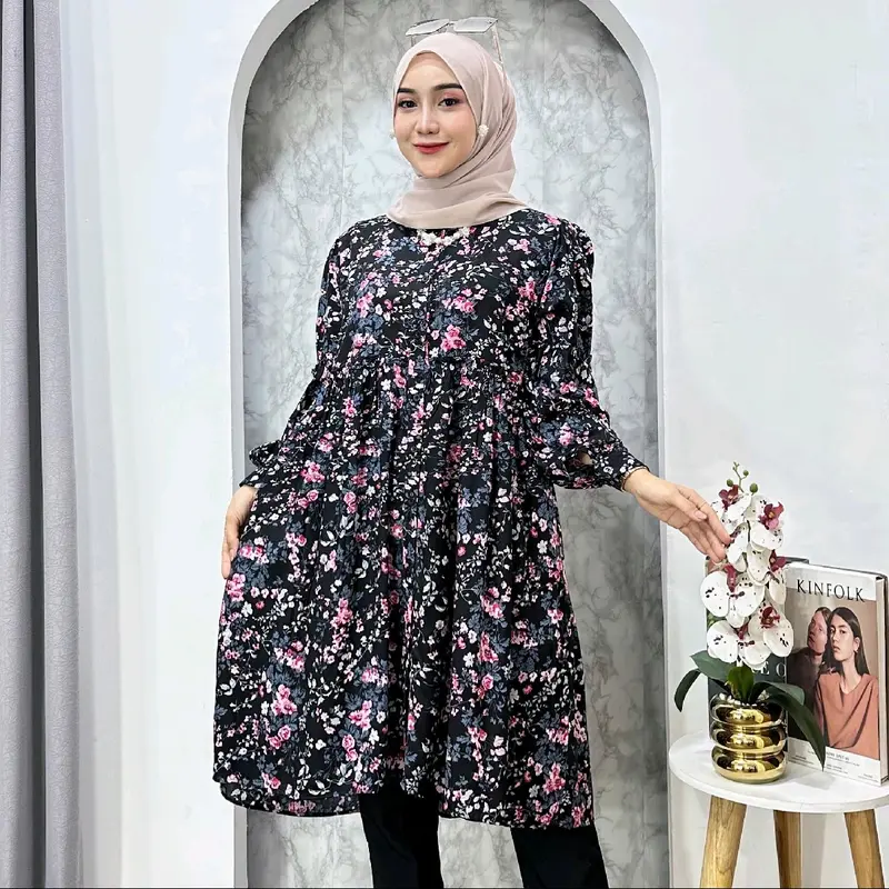 KIARA TUNIK - ATASAN RAYON MOTIF ADEM LEMBUT 3