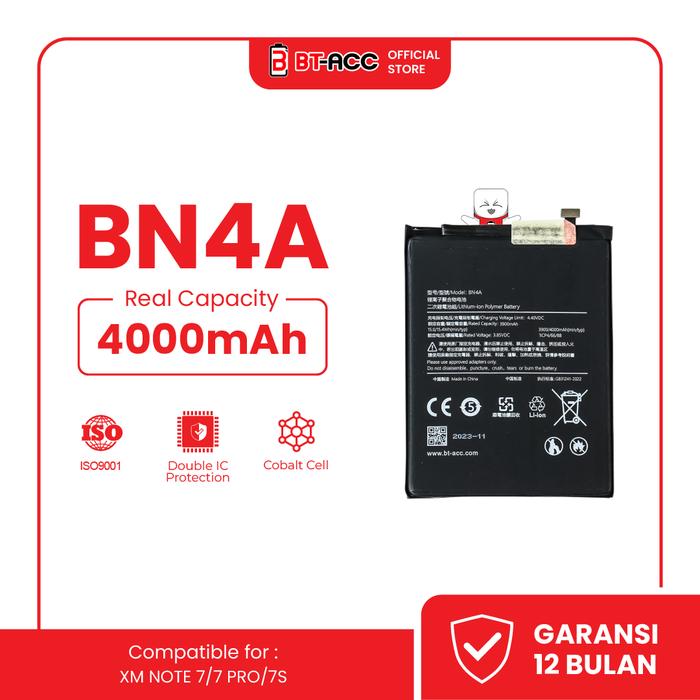 Gambar BT-ACC BN4A Battery Baterai Battre For Xiaomi Redmi Note 7 / Note 7 Pro / 7S dari BT ACC OFFICIAL STORE Kota Administrasi Jakarta Utara Tokopedia