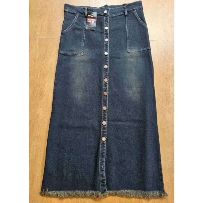 Rok Jeans Span Panjang Gisca Kancing Depan 6