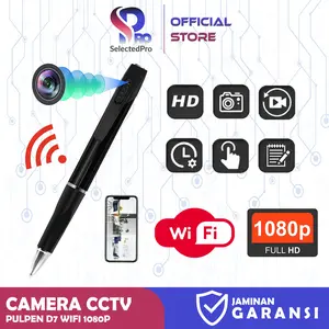 Selectedpro Kamera Pengintai Mini WiFi 1080P Spy Camera Pena Pulpen Perekam Video & Foto Akses via Aplikasi PEND7WIFI Kamera Back Clip Saku Pocket Rahasia Mini Tersembunyi