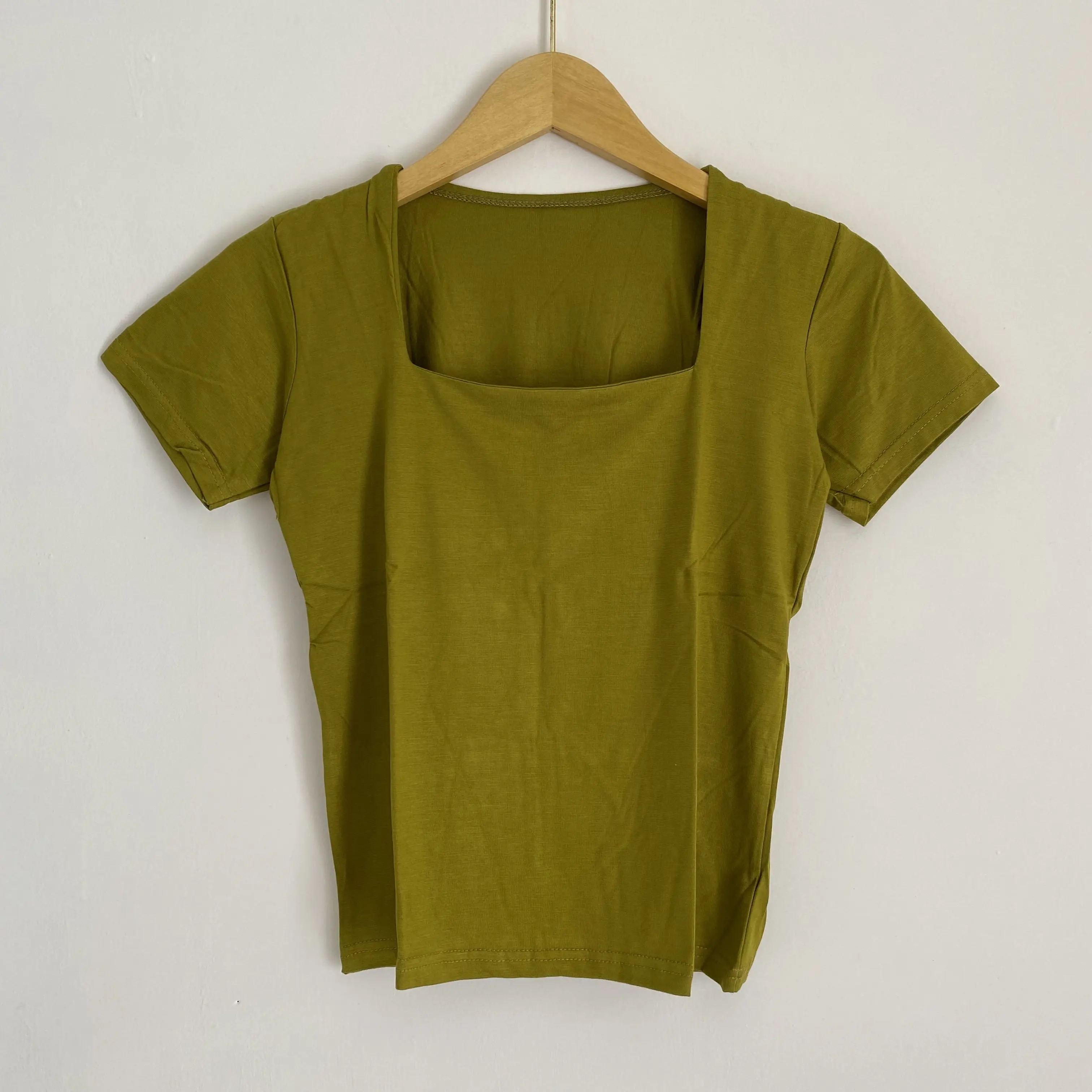Atasan Square Neck Polos Lengan Pendek | Baju Wanita