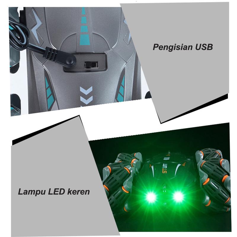 Product Introduction of Toys home Induksi isyarat mainan mobil remote control penggerak empat roda kendaraan off-road rollover mobil drift mobil aksi dua sisi 7