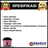 Gambar MIYAKO Rice Cooker MCM 508 Kapasitas 1.8 Liter Panci Anti Lengket Bergaransi Resmi dari Ebasco Elektronik Kab. Bandung Barat 3 Tokopedia