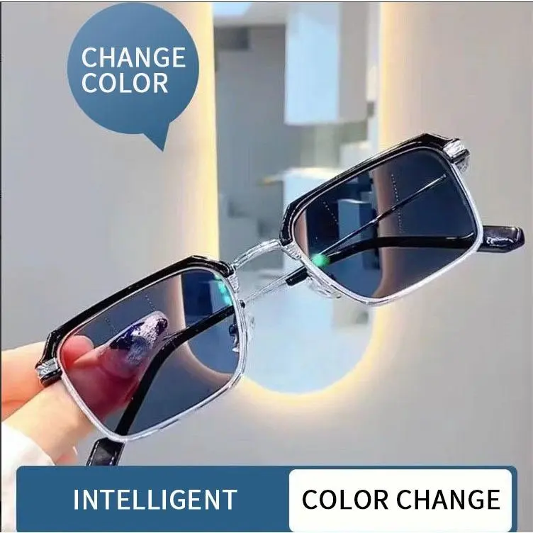 Hot Selling Glasses Color Changing Glasses Men's Black Square UV Solid Color Goggles