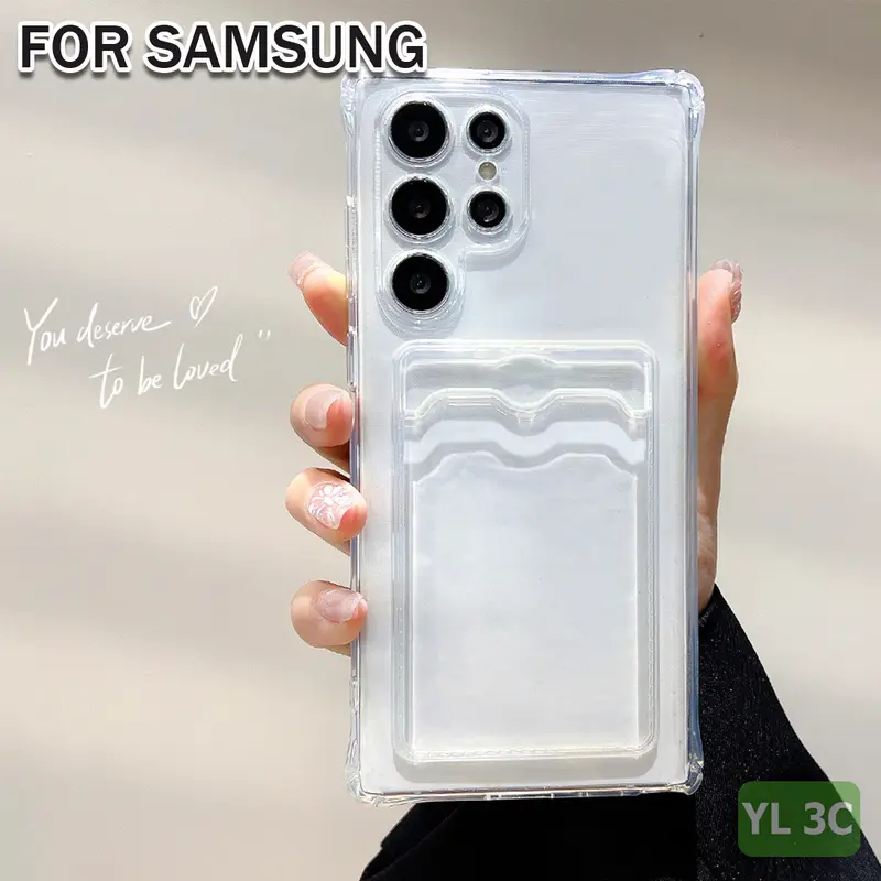 Case Untuk Samsung A05S A55 A06 A16 A34 A35 A56 A36 A26 A50 A50S A30S A54 A03 A04 A05 A12 A13 A14 A15 A23 A24 A25 A32 A53 A71 A73 S21 FE S22 S23 S24 Ultra Softcase Slot Card Holder SILIKON TPU TRANSPARAN CASING 0