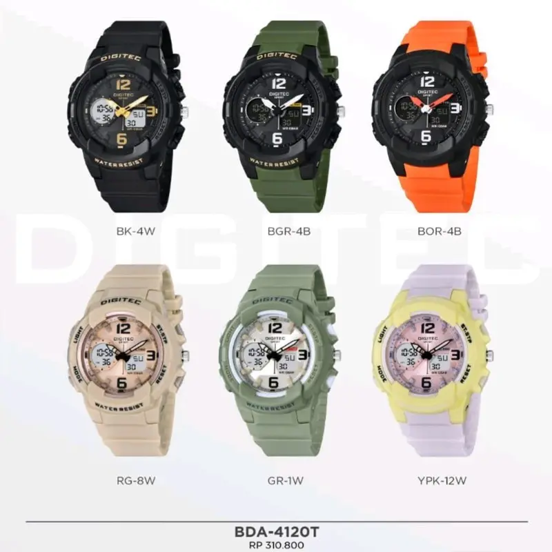 Jam Tangan Anak Pria dan Wanita Digitec 4120T Original Digital Water Resist Strap Rubber Fashion Terkini Garansi Free Box Dan Battre Cadangan COD 6