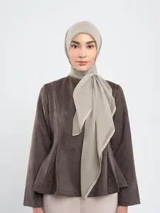 napocut Hijab - Plain Paris Brown and Creme Series - Hijab Segiempat Paris Jepang Premium 115 x 115 cm