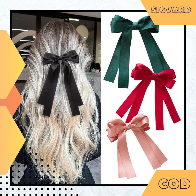 SIGVARDSTORE - Jepit Rambut korea Pita Dasi Kecil Kain Satin Fashion Anak Perempuan & Wanita JPT23 Klip Clips Hairpin 0
