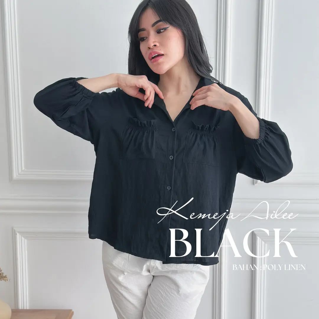 [Hot Affiliate Item] Cammomile AILEE 2303037 [Max BB65] Kemeja kantung kerut Kantong Linen Atasan Wanita Baju