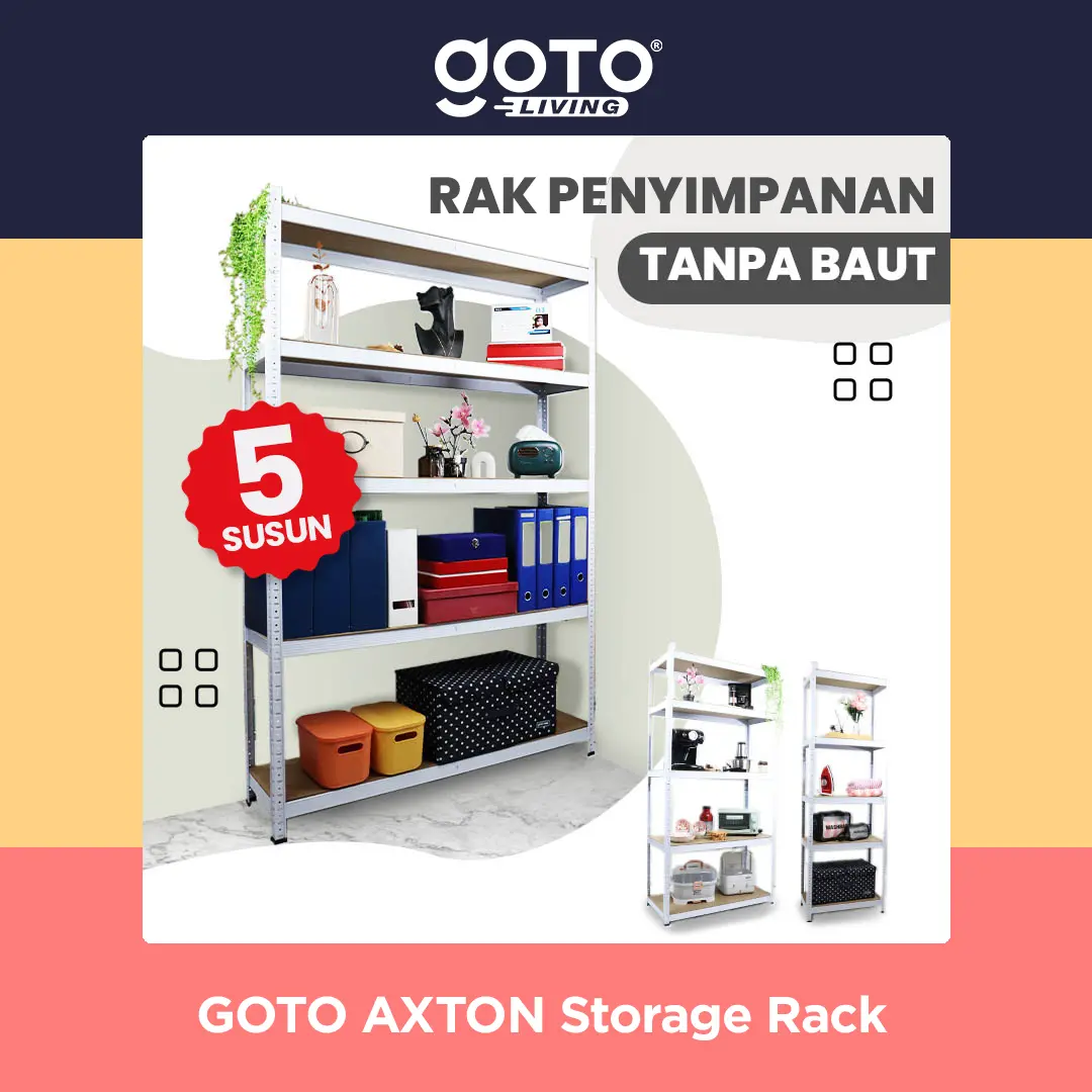 Goto [COD] Axton Rak Besi Susun Siku Storage Rack Penyimpanan Serbaguna