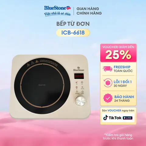 Bếp Từ Đơn ICB-6618 2000W Điều Khiển Cảm Ứng Việt Nam Màn Hình LED 3 Chế Độ Nấu Lẩu Xào Nấu Bảo Vệ Điện Áp