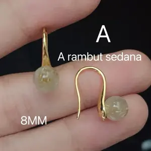 Anting Rambut Sedana dan Giok Lapis Emas Awet Promo - Earrings