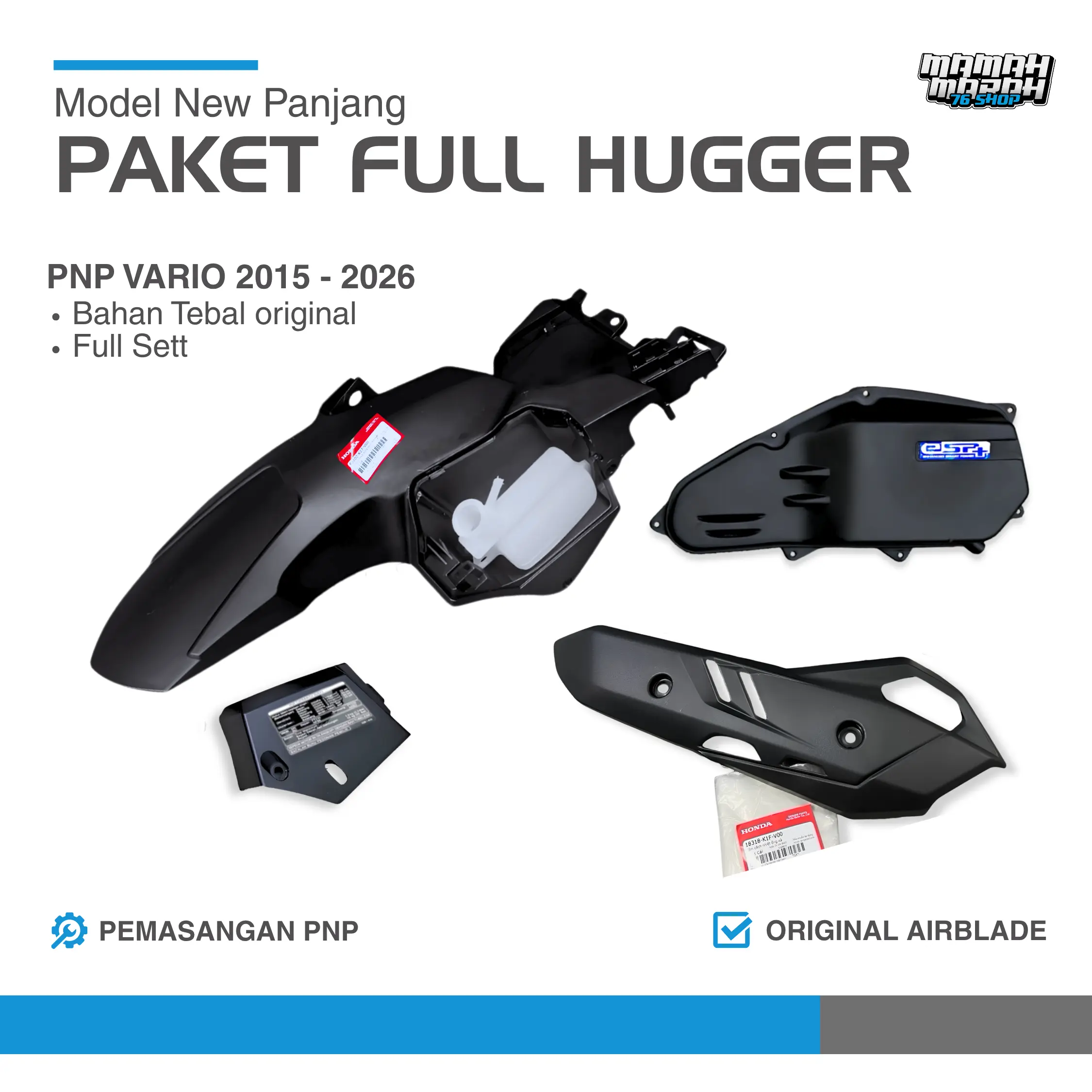 Hugger Airblade New Vario 125 150 Spakbor Kolong Vario New Old Huger Airblade Original Vietnam 2025 Hugger Type New Paket Airblade Motorcycle