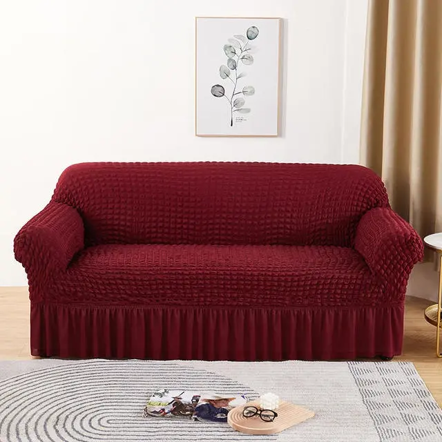 Bọc Ghế Sofa vải thun Thông Dụng 1 2 3 4 chỗ ngồi, Co Giãn Seersucker, Thích Hợp Cho Phòng Khách Vỏ Gối 8