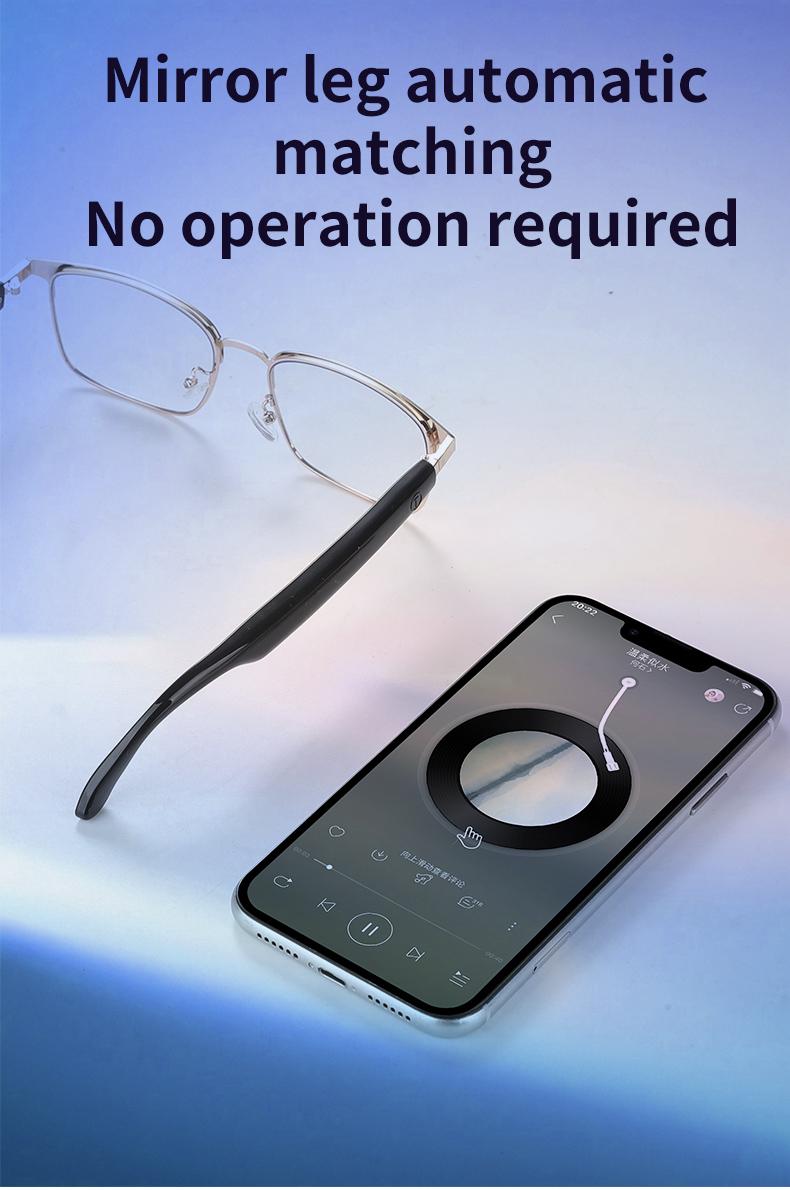 Product Introduction of GS06 Smart Glass with Voice Assistant, Built-in Speaker, and Mic, Photochromic Blue Light Filtering Lenses, Open Ear UV Protection Bluetooth Sunglasses for Sport 6