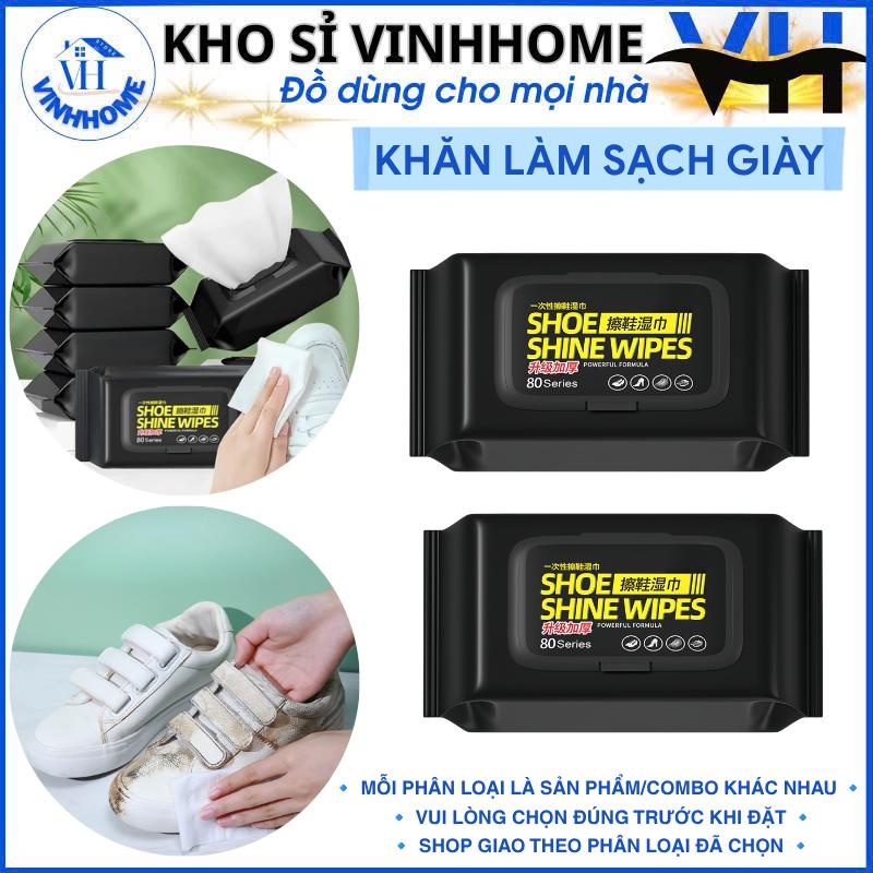 Khăn Ướt Vệ Sinh Giày 80 Miếng - Giấy Lau Bụi Bẩn Trên Giày Dép Balo Túi Xách