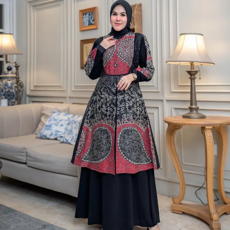 Gamis Batik Kekinian Cantik Gamis Batik Wanita Busui Terbaru Gamis Gamis Pesta 8