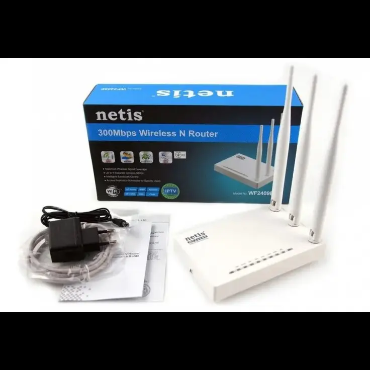 NETIS 300mbps Wi-Fi & Router - WF2409E w/ 3 Antennas Antena 1