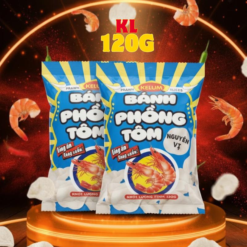Thời trang COMBO 2 GÓI Đồ ăn vặt bánh phồng tôm Kelum khổng lồ 120G giòn tan,…