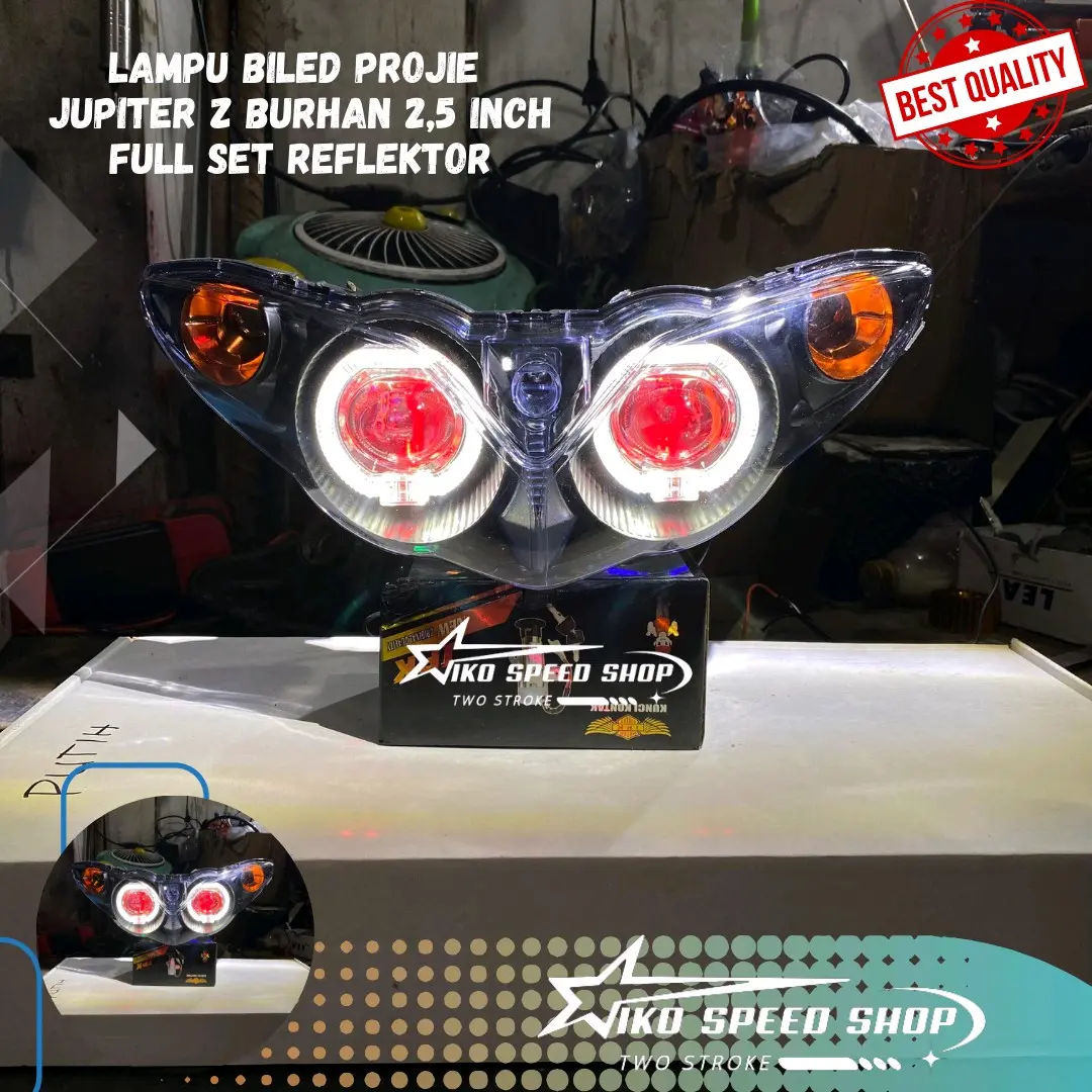 lampu biled projie mini jupiter z burhan 2,5 inch modif 2 mode smoke full set reflektor Motorcycle Sparepart
